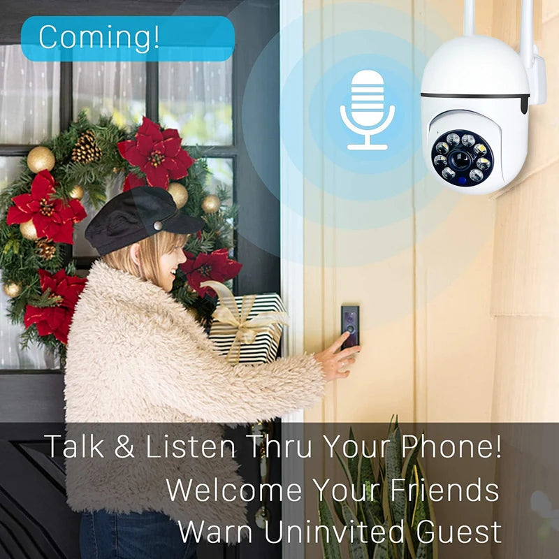 Cámara WiFi 360° para Mascotas – Te Sigue Sola, Visión Nocturna y Audio