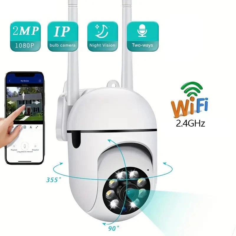 Cámara WiFi 360° para Mascotas – Te Sigue Sola, Visión Nocturna y Audio