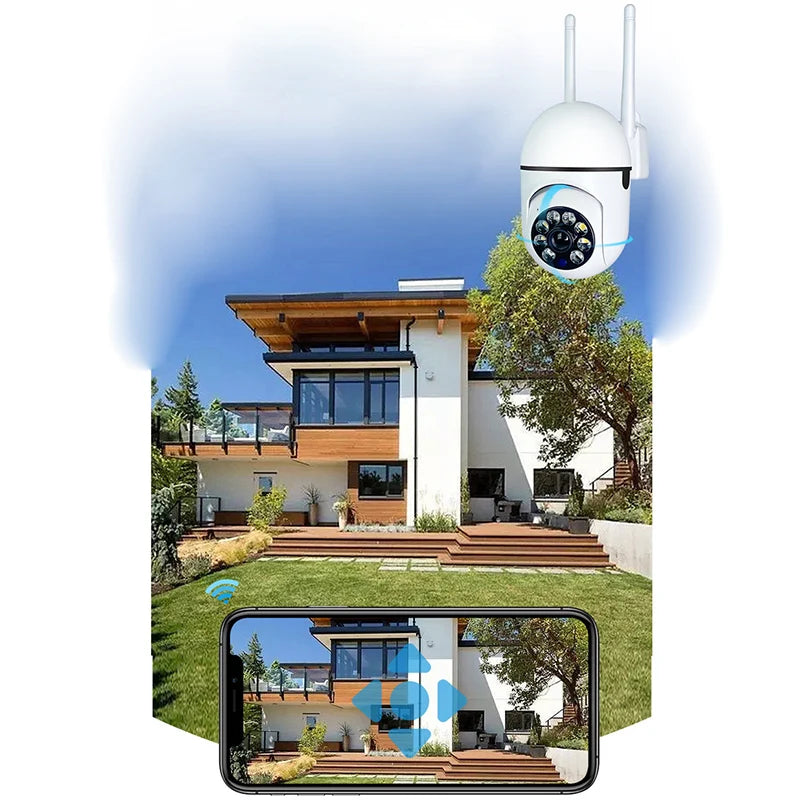 Cámara WiFi 360° para Mascotas – Te Sigue Sola, Visión Nocturna y Audio